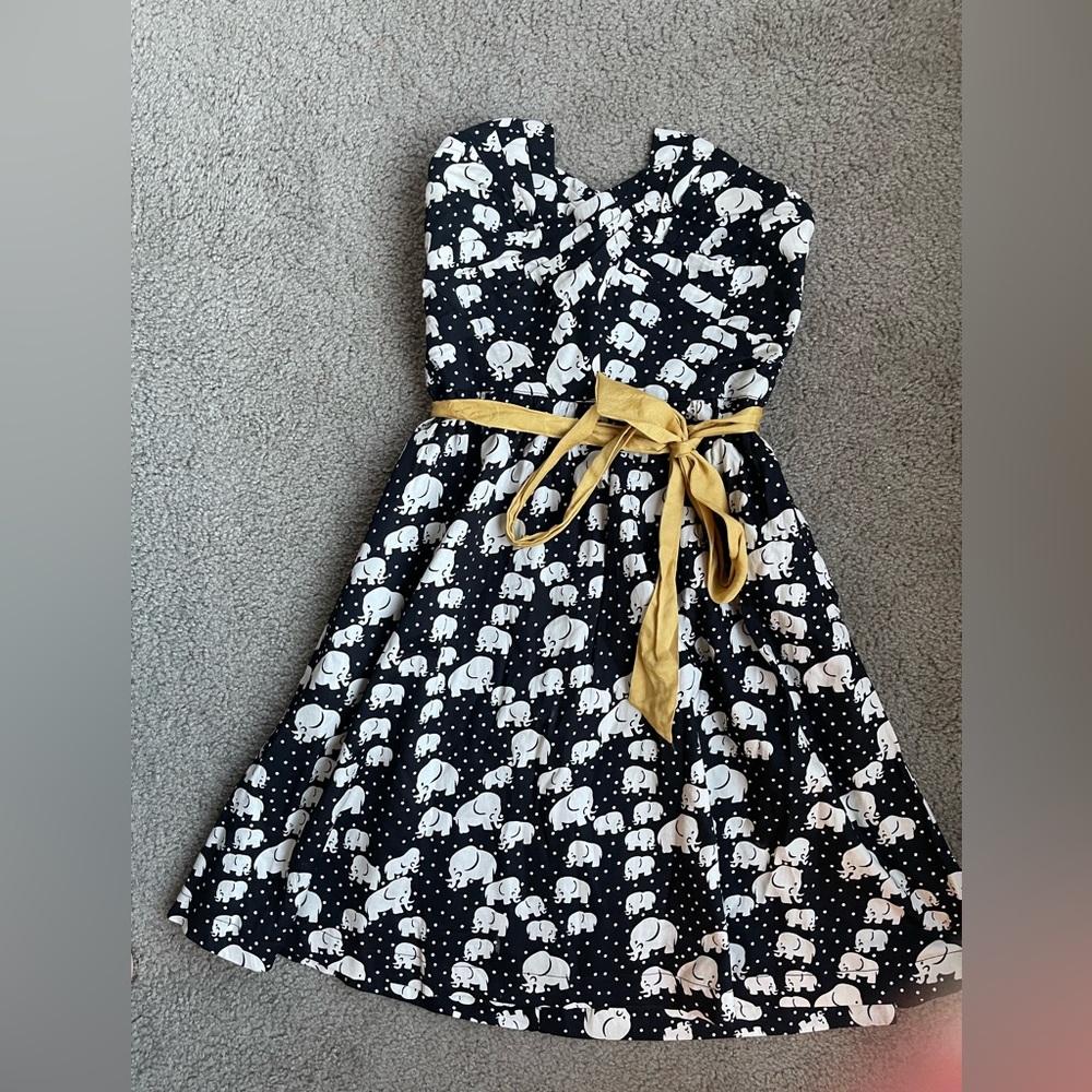 Anthropologie strapless elephant dress